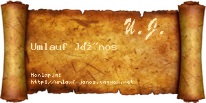 Umlauf János névjegykártya