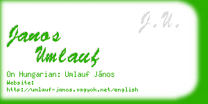 janos umlauf business card