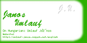 janos umlauf business card